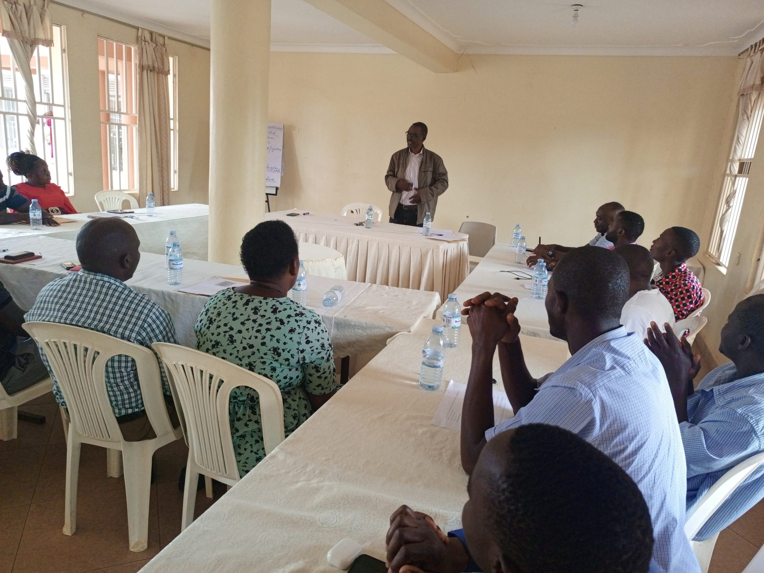 Prof .Nuwagaba speaking to participants at the meeting in Kiboga